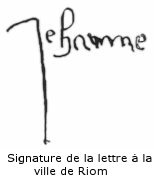 Une des 3 signatures connues de Jeanne