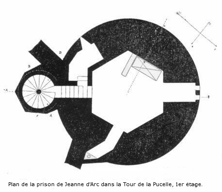 plan de la prison de Jeanne à Rouen