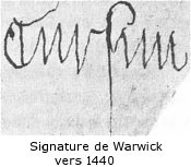 signature de Warwick